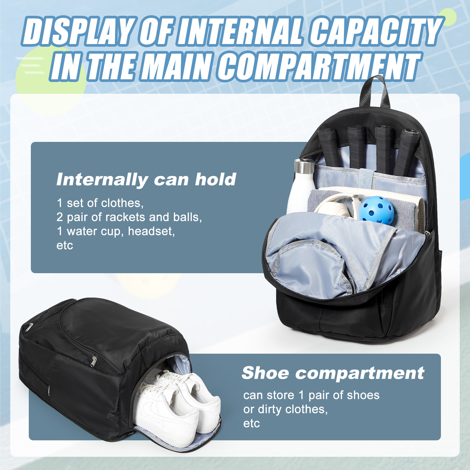 Tennis Bag Tennis Backpack 2 R - огляд і ціна Tennis Racket